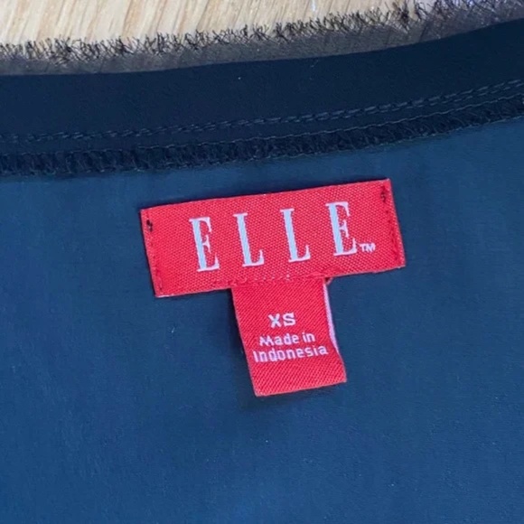 ELLE Black Sleeveless Floral Gemstone Graphic Dress with Fringed Hem Size XS - Picture 5 of 12